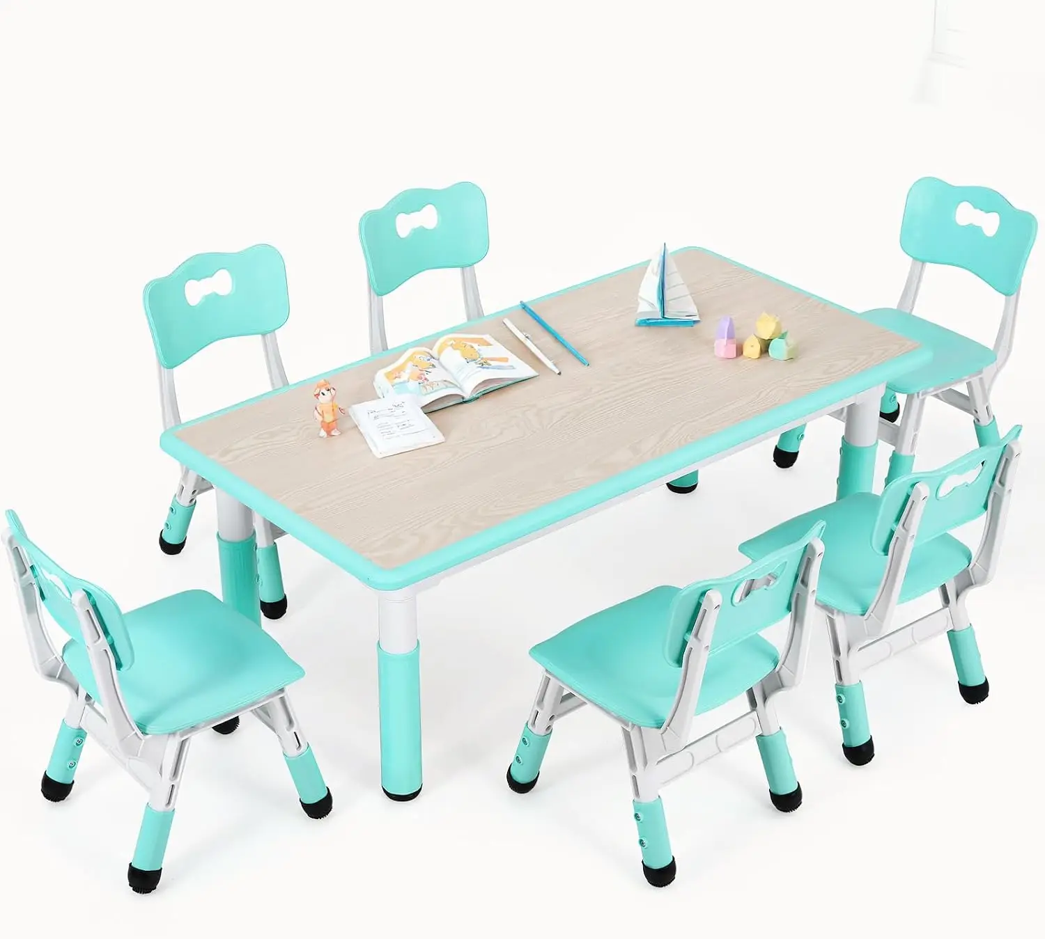 Art Craft For Preschoolers - Çocuk Masası ve 6 Sandalye Seti,