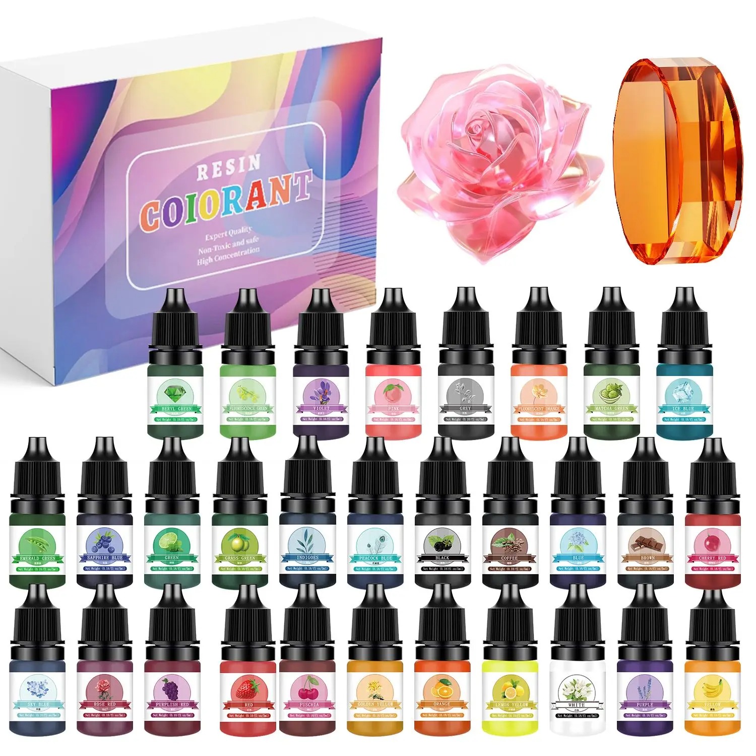 Alcohol Ink Set - 30 Renk 5ml Epoksi Reçine Pigment