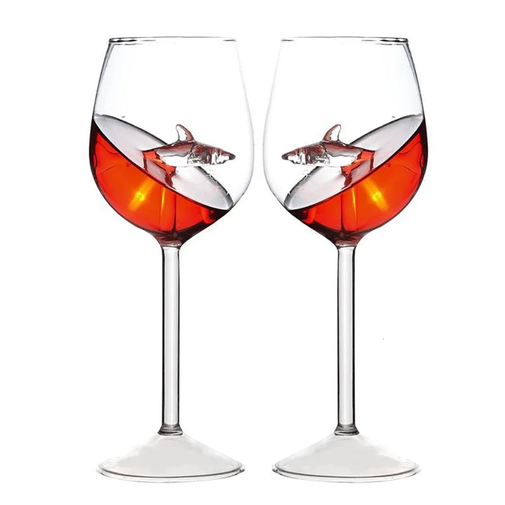 Art Craft Glasses - Köpekbalığı şarap bardakları fincan avrupa kırmızı