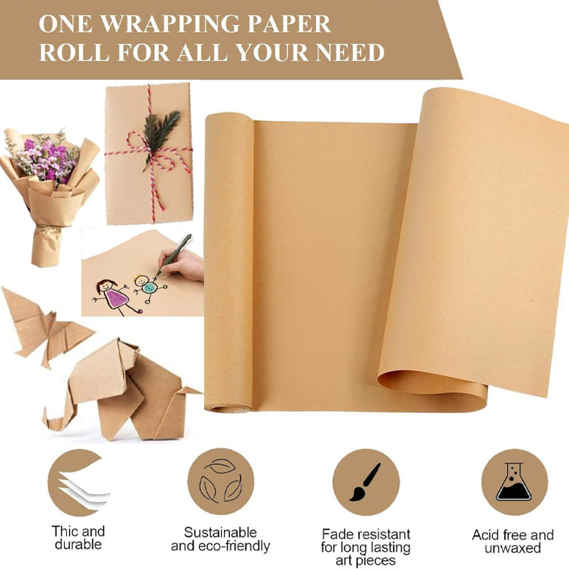 Art Craft Recycled Materials - 10M Kahverengi Kraft Kağıt Hediye Paketleme