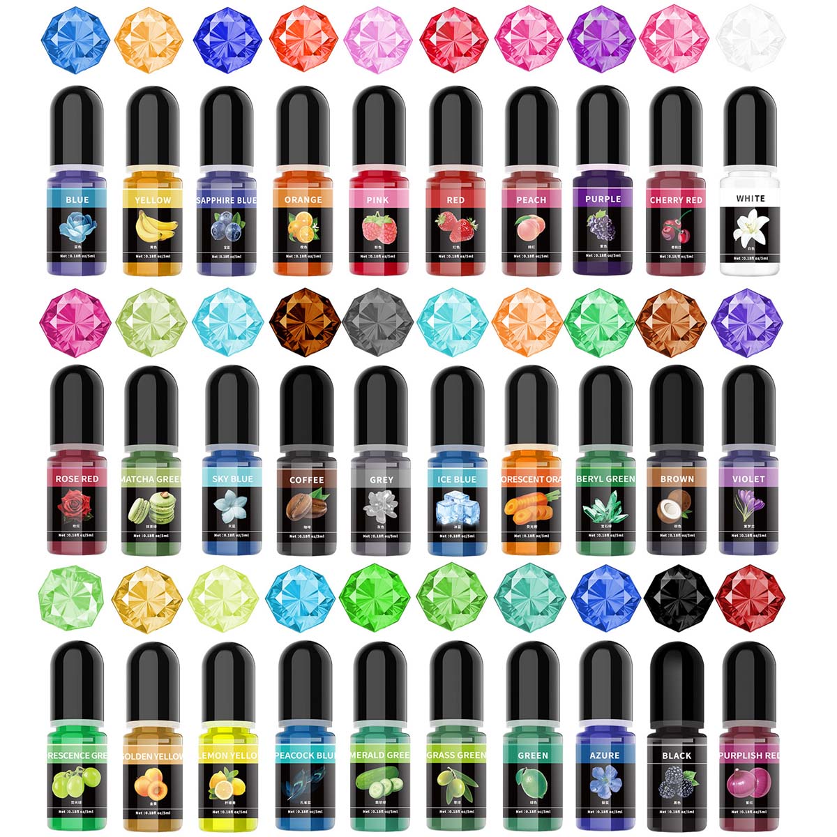 Alcohol Ink Set - 5 ml/şişe Epoksi Reçine Pigment Sıvı