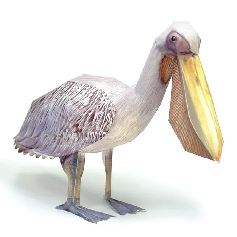 Art Craft Cardboard - Büyük Beyaz Pelikan Kuş Kağıt Modeli