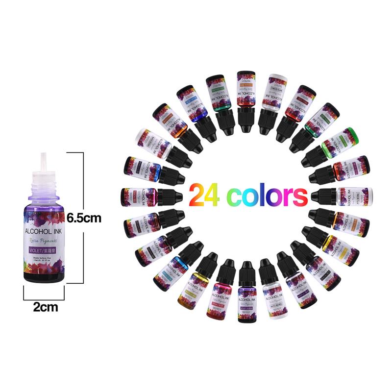 24 renk/Set 10ml reçine Pigmen - Alcohol Ink Set incelemesi ve fiyatı