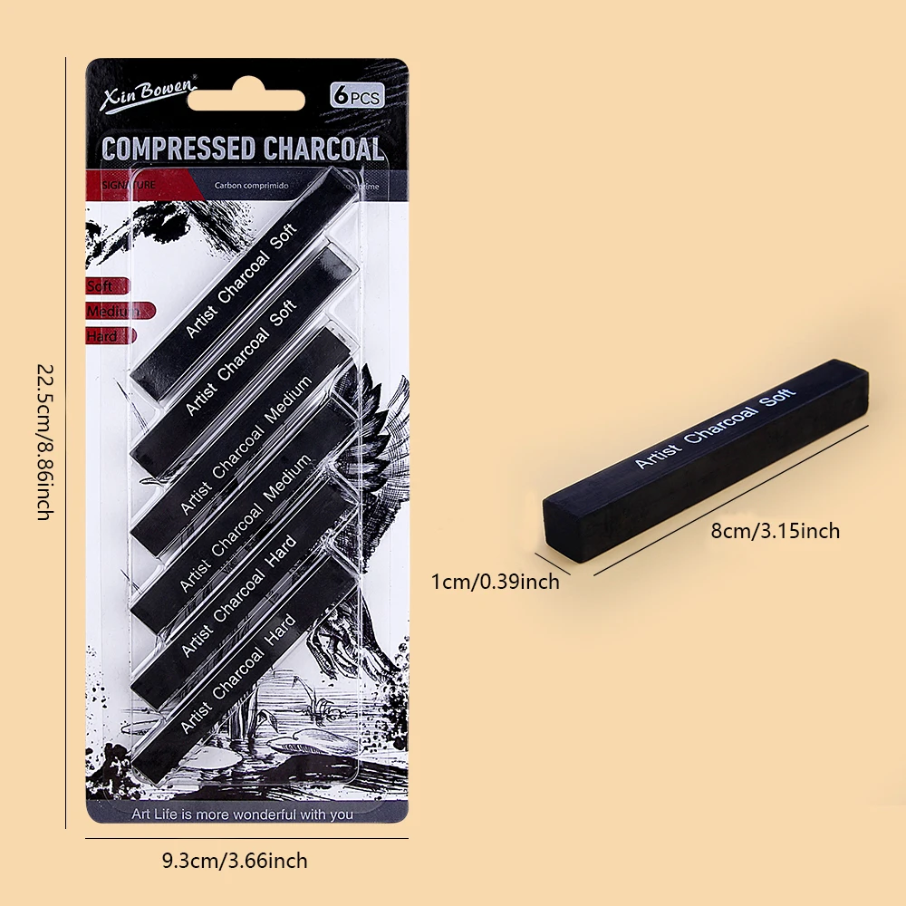6 adet Kroki Kömür Çubukları S - Sketching Charcoal Set incelemesi ve fiyatı