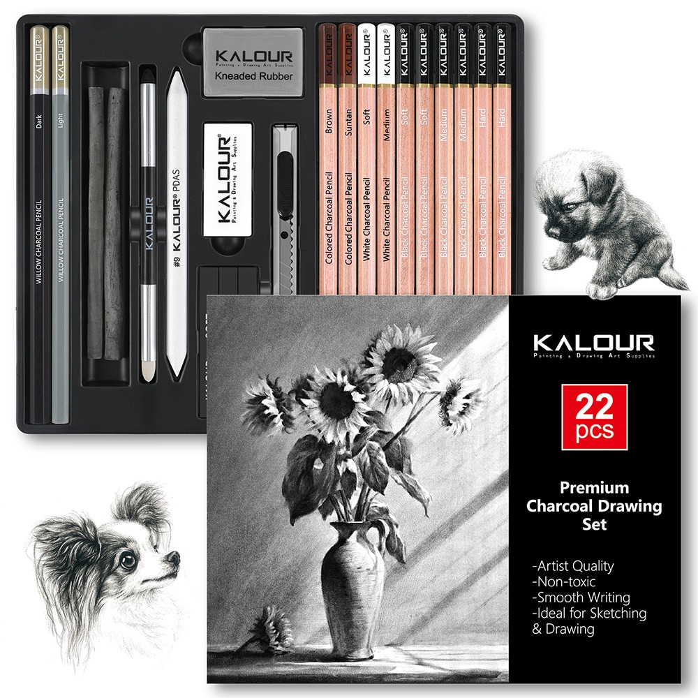 KALOUR 25/22 adet Eskiz Kalem  - Sketching Charcoal Set incelemesi ve fiyatı