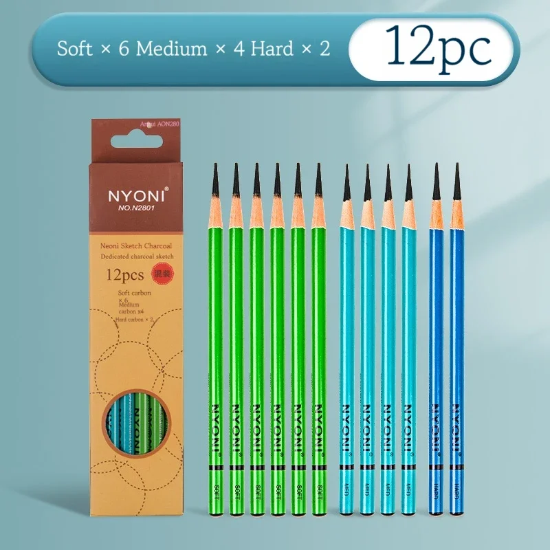 10/12 adet profesyonel eskiz k - Sketching Charcoal Set incelemesi ve fiyatı
