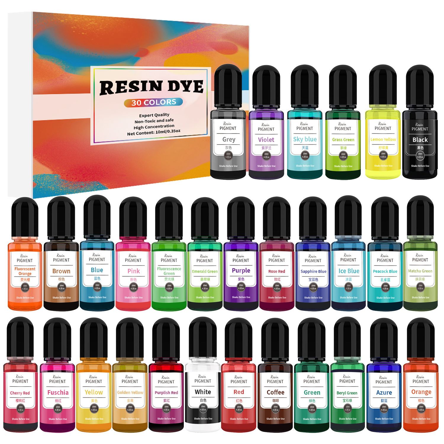 24/30 Renk Seti 10 ml Epoksi R - Alcohol Ink Set incelemesi ve fiyatı