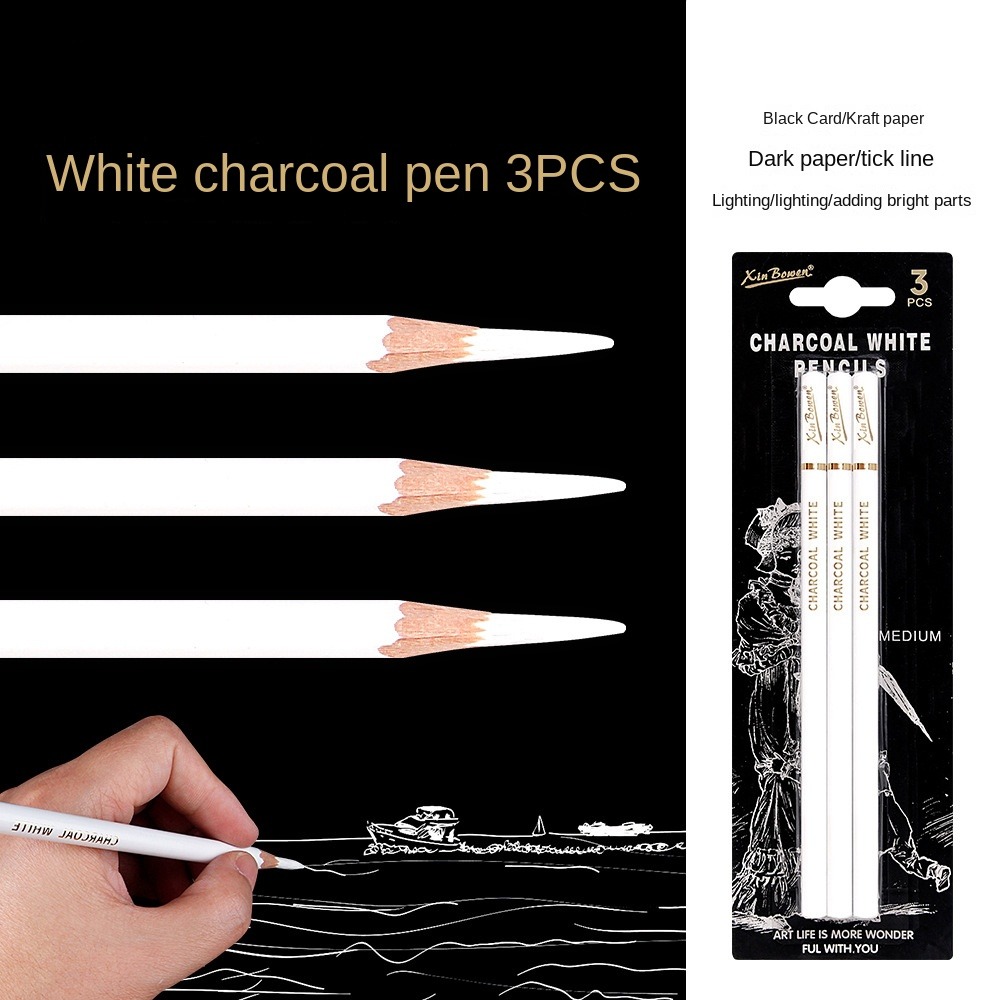 3 adet yumuşak/orta/sert kömür - Sketching Charcoal Set incelemesi ve fiyatı